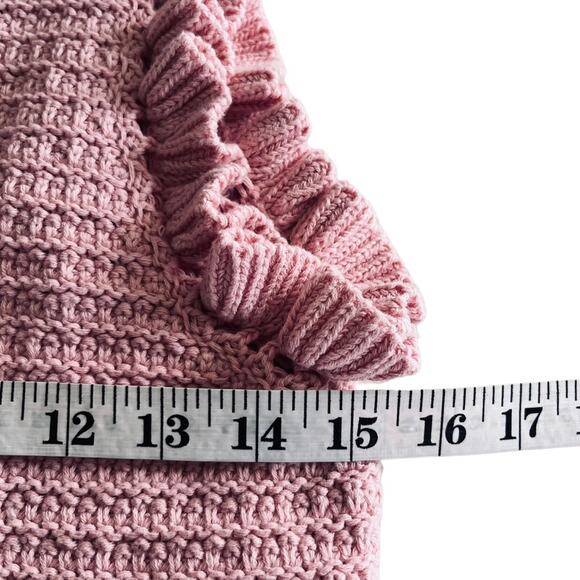 Zara pink knit sleeveless ruffled sweater size Small - Picture 6 of 9